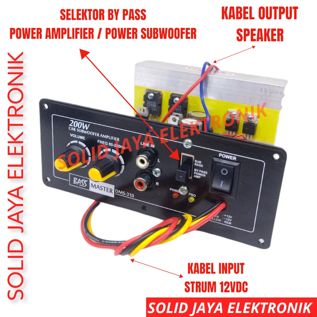 POWER SUBWOOFER 200W 12V DMS310 DMS 310 DMS-310 12VDC CAR AMPLIFIER MONOBLOK MOBIL AMPLI MONOBLOCK BASS TUBE BASSTUBE BASTUBE MONO BLOK SUB WOOFER SUPER BASS PLATINUM ORI ASLI ORIGINAL