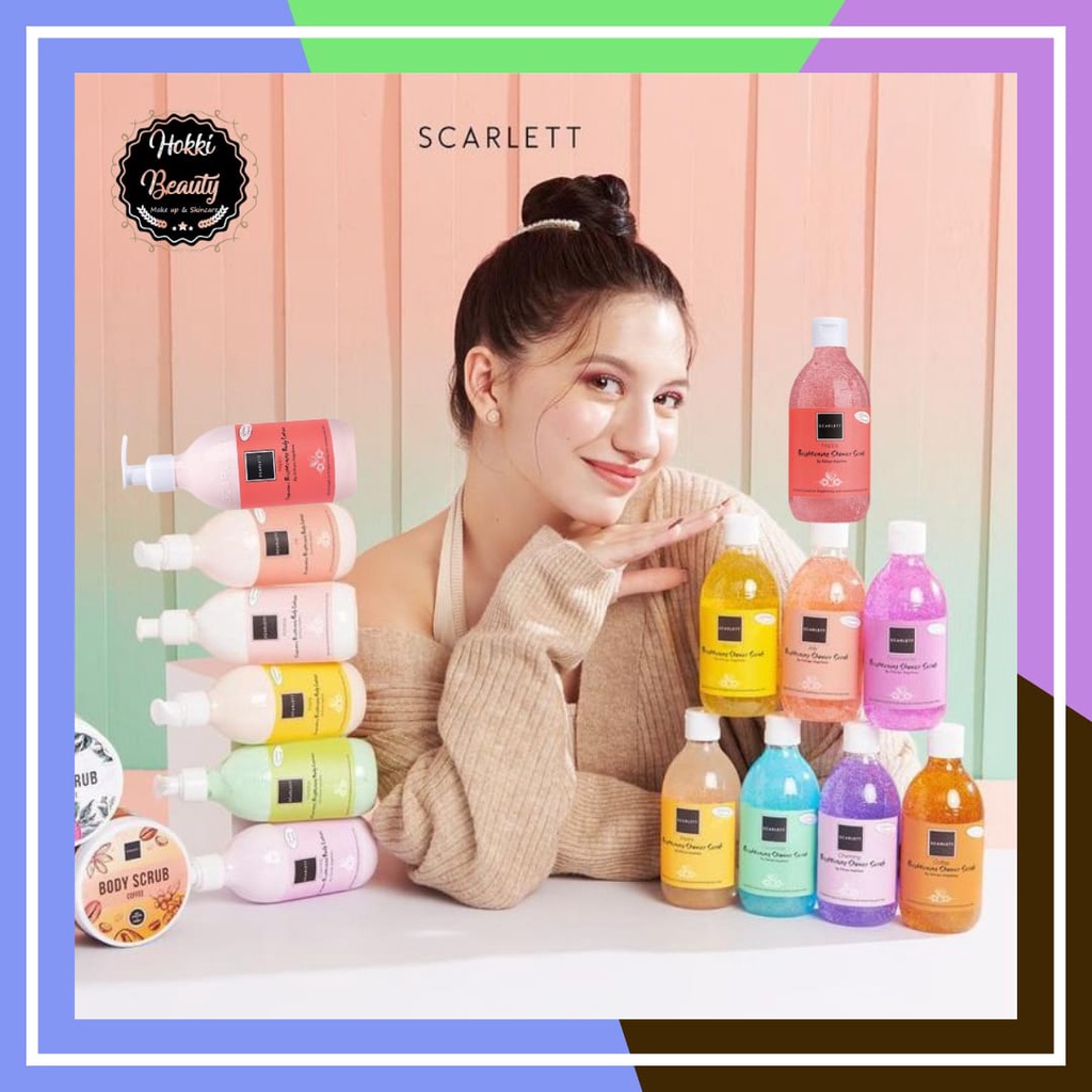 LOTION SCARLETT WHITENING BODY LOTION &amp; SHOWER SCRUB - BODY WASH ORIGINAL BPOM - ROMANSA / FANTASIA / CHARMING