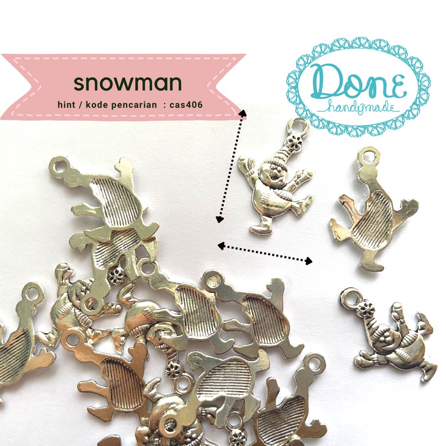 done handymade charm snowman manusia salju christmas decoration CAS406