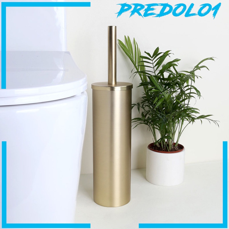 [PREDOLO1] Gold Free Standing Toilet Brush and Holder No Dead Corner for Bathroom Clean