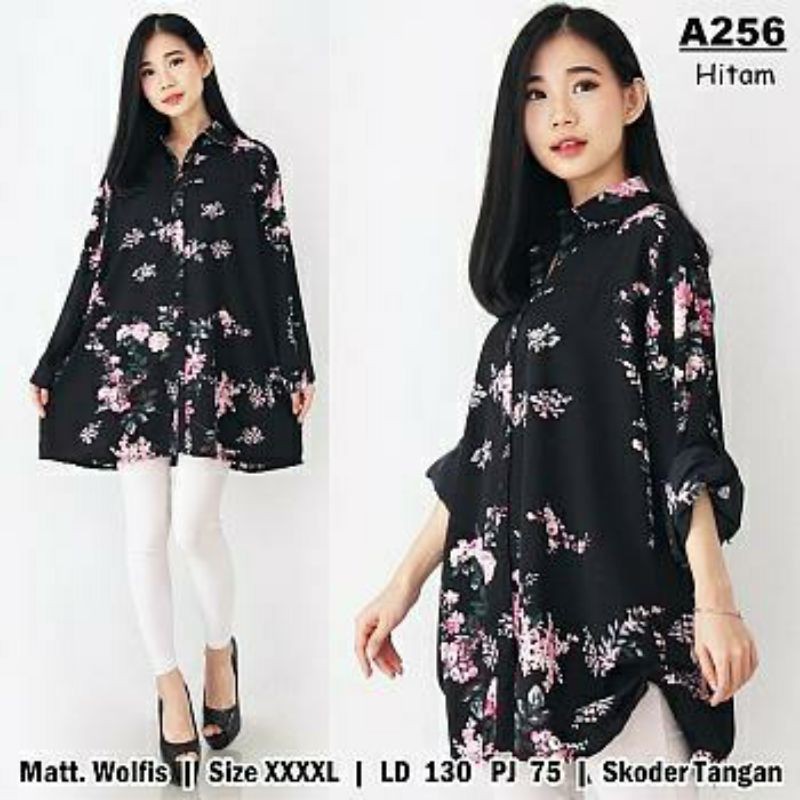 Baju Wanita Jumbo Busui / Kemeja Bigsize LD 130 / Hem Sulys