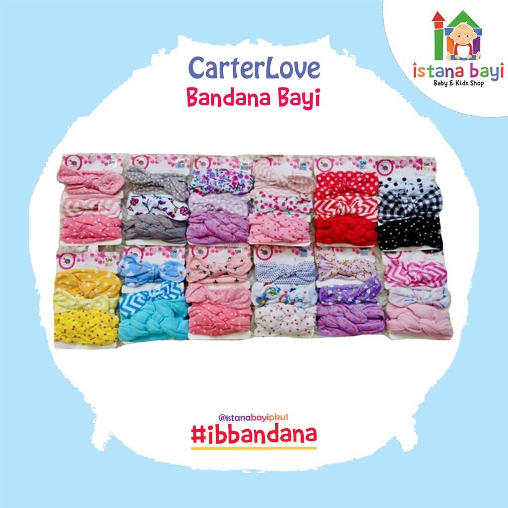 Carterlove Korean Headband isi 3 - Baby Headband/bandana bayi 4950-1