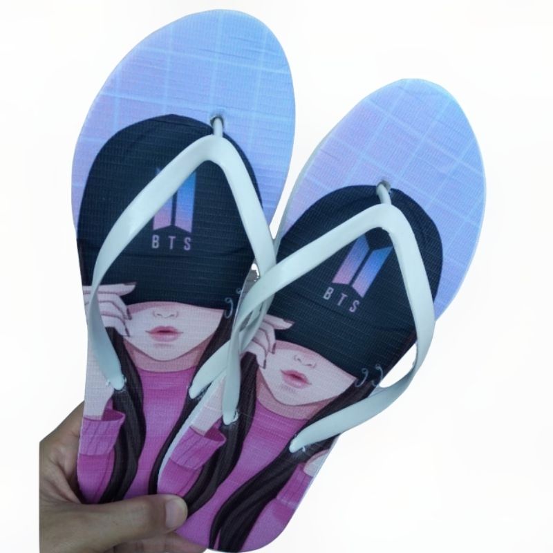 Sandal Jepit Wanita BTS | Sendal Jepit Cewe | Sandal BTS BT21 ( BTS DWS)