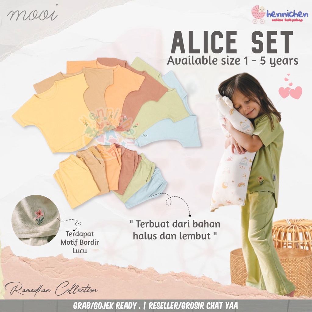 PROMO 7.7 PROMO BAJU LEBARAN MURAH CUCI GUDANG PROMO DISKON MOOI ALICE SET SETELAN ANAK PEREMPUAN FASHION ANAK PEREMPUAN 1-5 TAHUN V.3