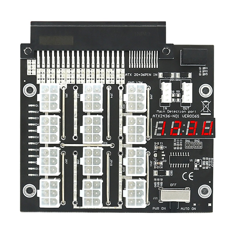 Zzz Papan Breakout Power Supply 12 PCIe Port Konektor 6Pin Display LED 12V Power