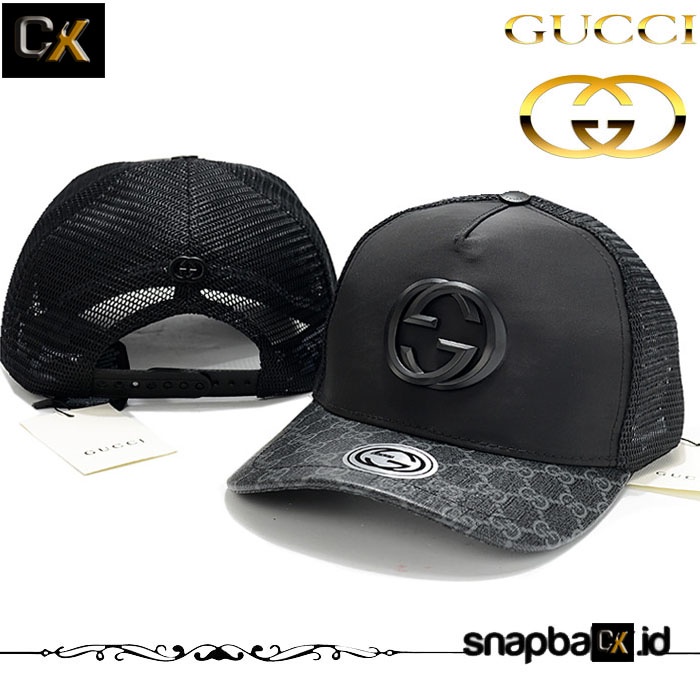 Topi Gucci Hitam / Black Trucker / Jaring Import Premium CX