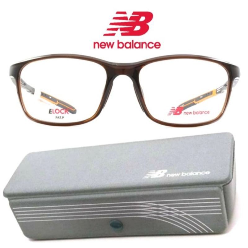 Kacamata Frame Pria Sporty Original New Balance NB09124-C05 With Elock - Brown