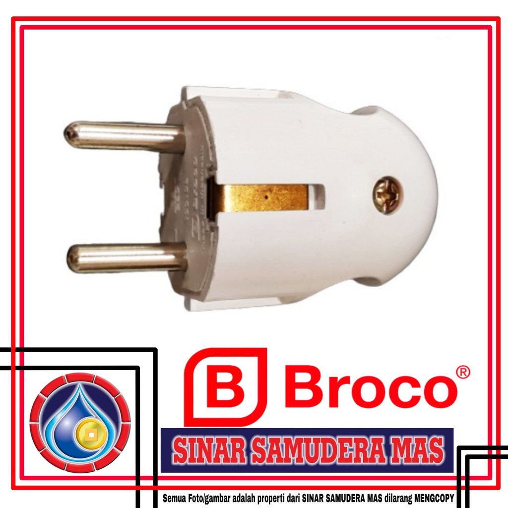Steker BROCO Bulat  - colokan listrik - colokan broco