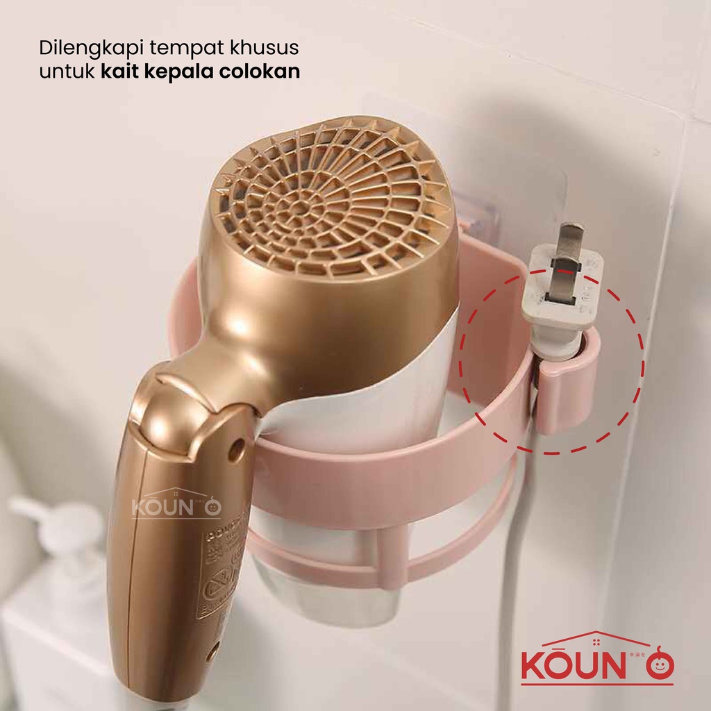 Gantungan Hair Dryer Holder Herdayer Pengering Rambut Rak Hairdryer dan Catokan Tempat Penyimpanan Hadrayer Pengering Rambut