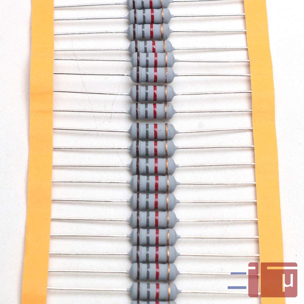 x10 Resistor 1K8 1.8K 1W Metal Oxide 5% Taiwan Kaki Tembaga