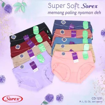 SOREX 6 PCS | cd Basic MIDI Super Soft 1251 Sorex Panties Original