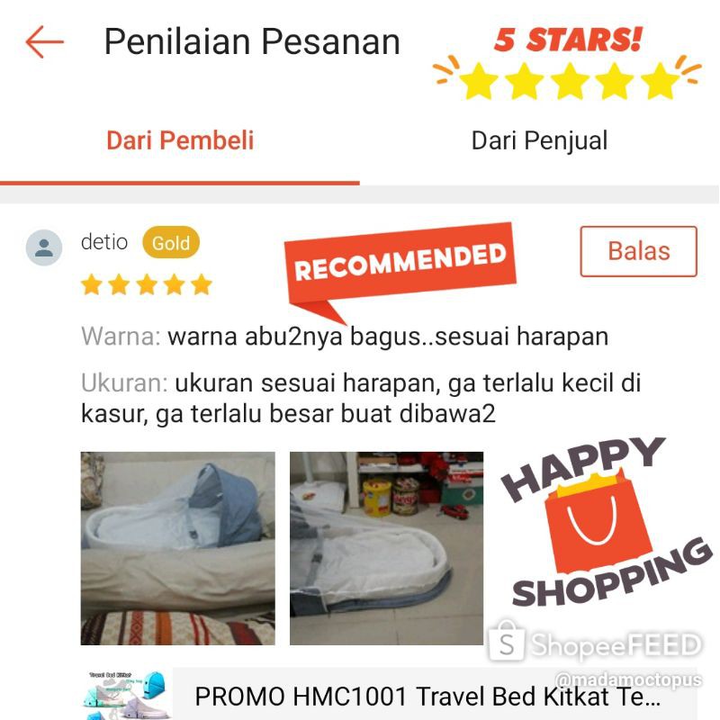 PROMO HMC1001 Travel Bed Kitkat Tempat Tidur Bayi Kelambu Lipat Kasur Bayi Lipat Portable HORSEMEN