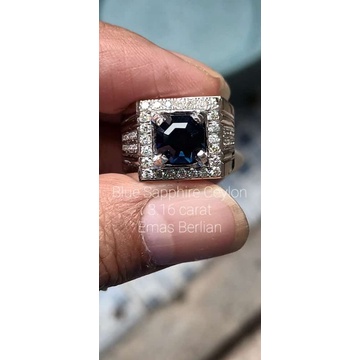 Batu Permata Mulia Natural Royal Blue Sapphire Ceylon Srilanka 3,16Cts