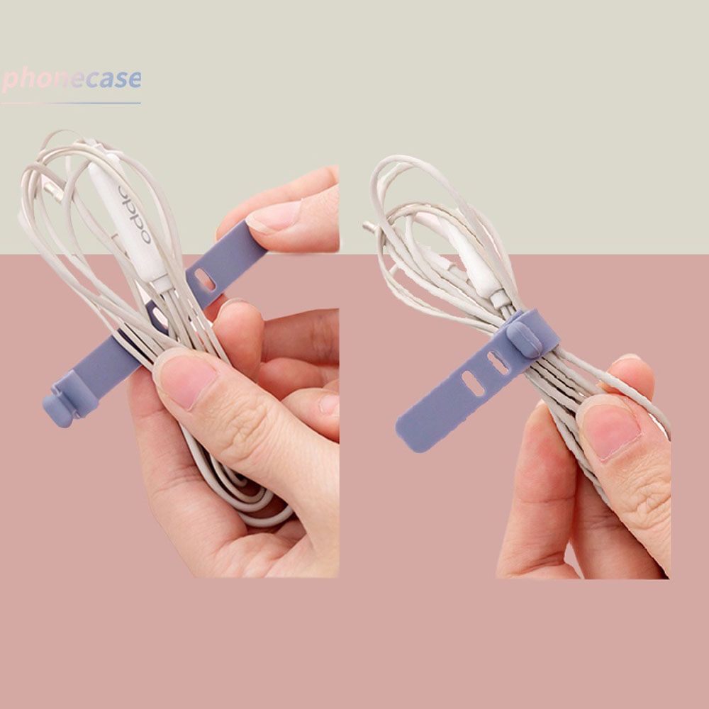 Klip Organizer Kabel Earphone / Headset / Charger Bahan Silikon Flexible Untuk Kantor