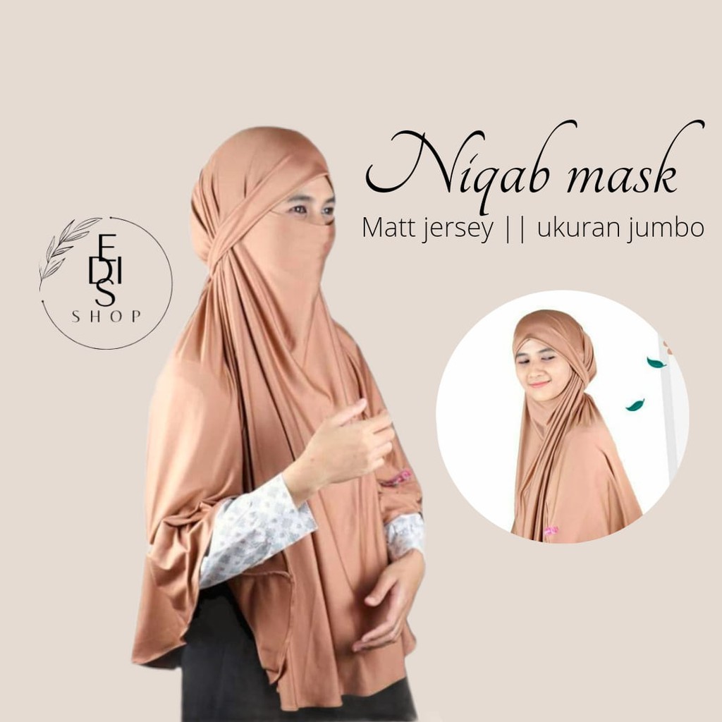 JILBAB SAFETY MASK NIQAB ANTI CORONA / JILBAB INSTAN / JILBAB SYRIA / JILBAB JERSY/ JILBAB MASKER