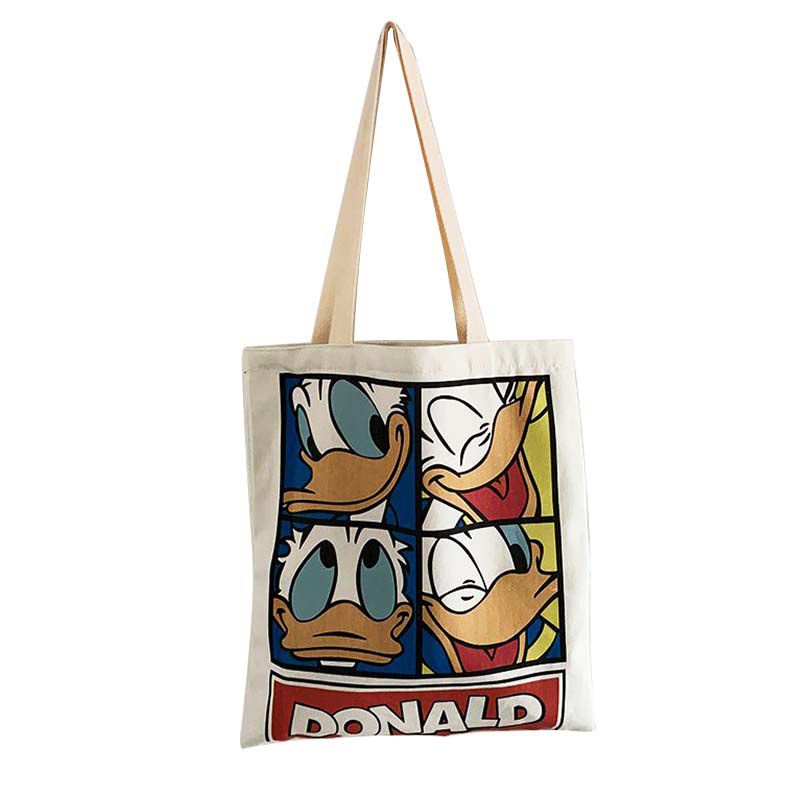 Tote bag kanvas wanita motif Donald