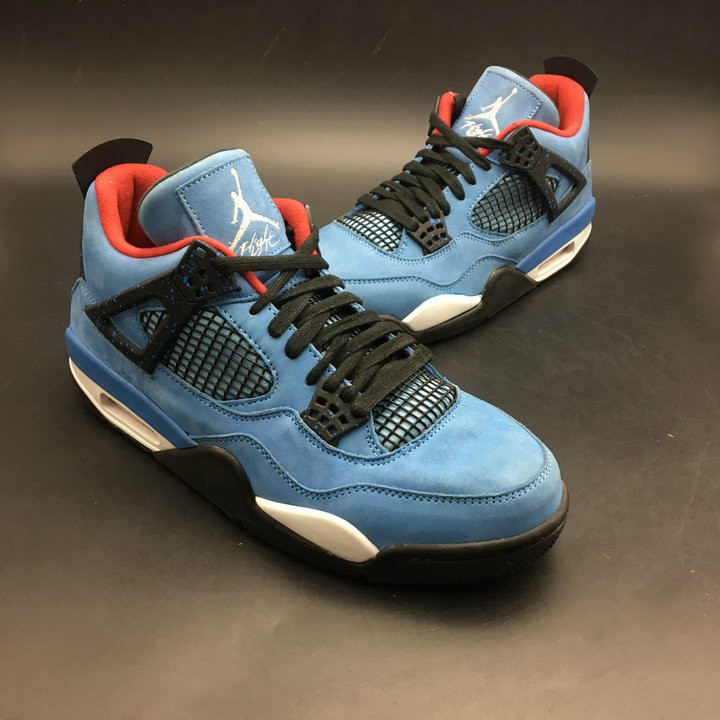 2018 Air s Retro 4 Travis Scott Blue Black White Red aj4