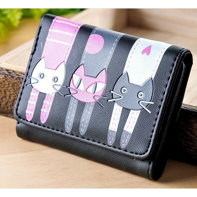 OTS 098 - Wallet / Dompet Wanita Lipat Mini fashion korea Triple Cat