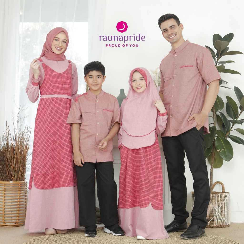 BISA COD - Sarimbit keluarga rauna rk 332 kk 332 ra 332 ka 332 couple keluarga gamis dan koko