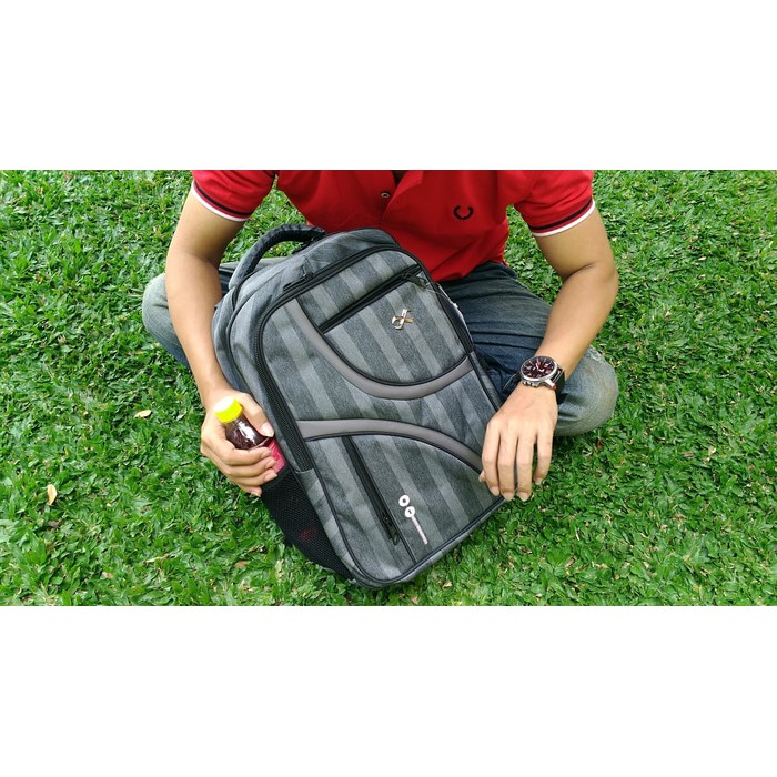 Tas Bag Punggung Cowok Jeans Casual Kuliah Kerja Sekolah Murah Keren