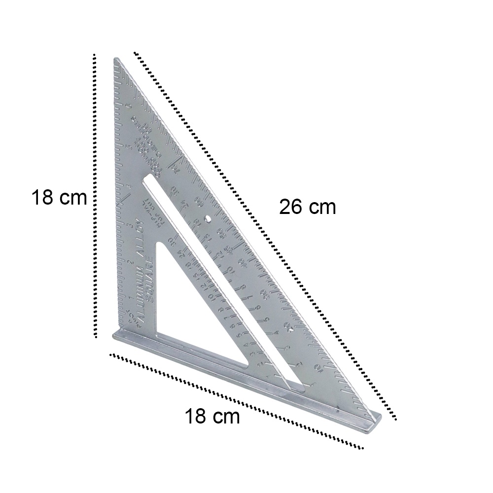 Penggaris Siku Mistar Triangle Ruler Aluminium