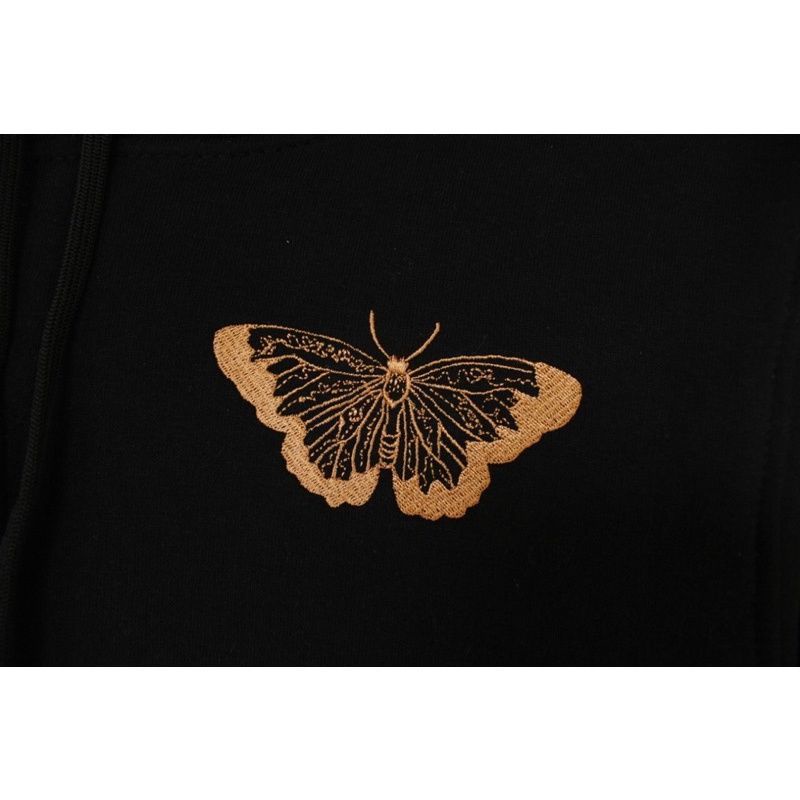 Hoodie Hitam Hnm Butterfly Black Katun Wanita Cewek Pria Free Paper Bag