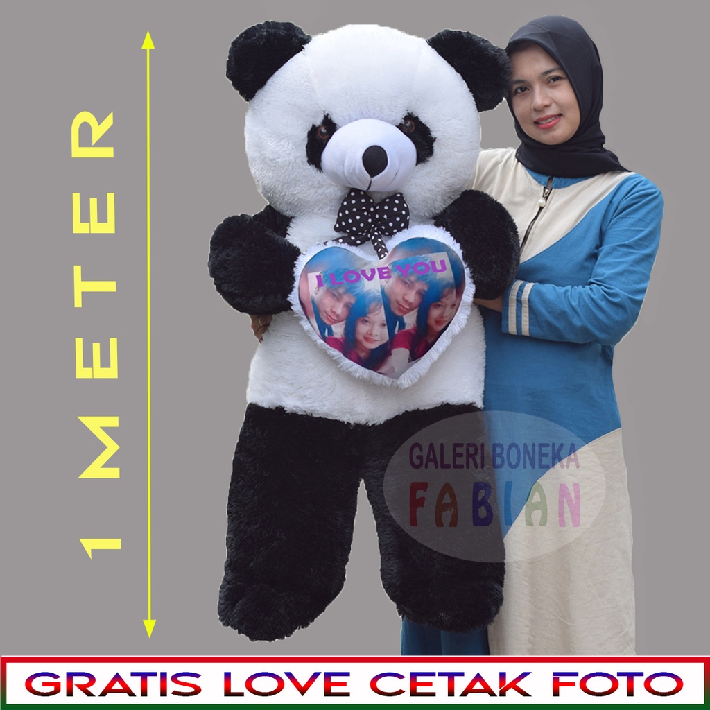 BONEKA PANDA 1 METER FREE CETAK FOTO