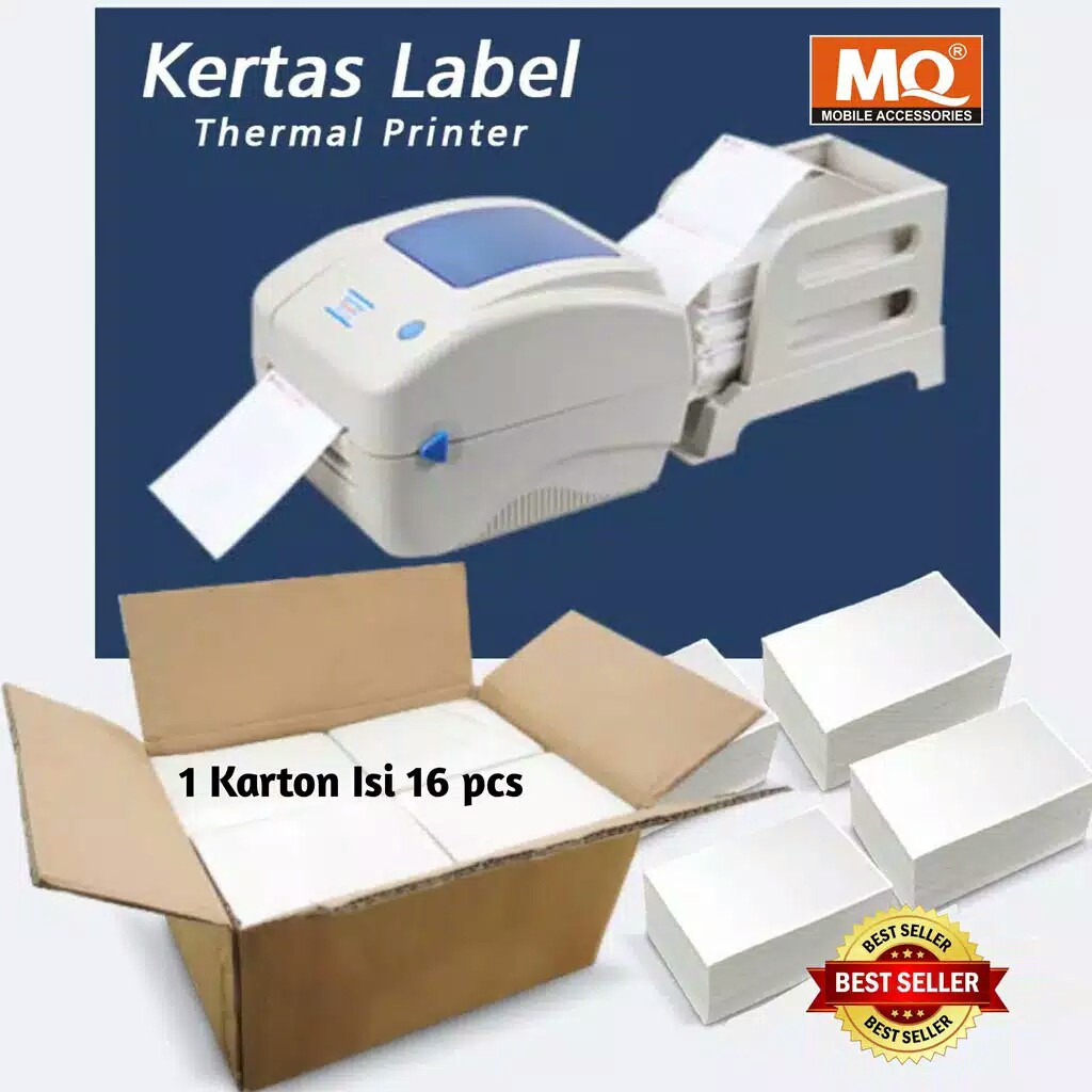 Kertas Thermal/Kertas Print RESI JOB Thermal Roll Tempel 100x150mm (isi 500 lembar)