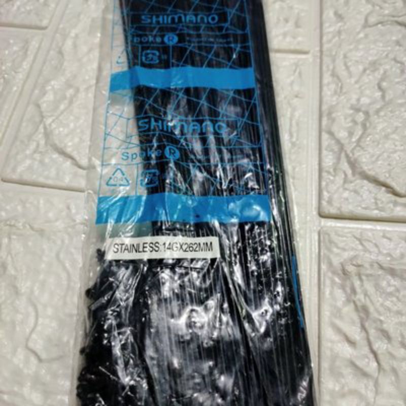 Spoke Jari-jari Ruji utk Velg 26 & Fixie 700 Shimano Stainless Black 14Gx262mm Nipple Black 72pcs