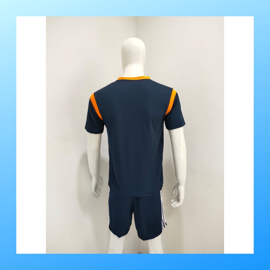 jersey futsal pria kaos sepak bola baju dan celana setelan wanita dewasa t-shirt outfit seragam jarsey kostum olahraga pakaian apparel print sport jersy soccer casual jersi suit AD165 navy