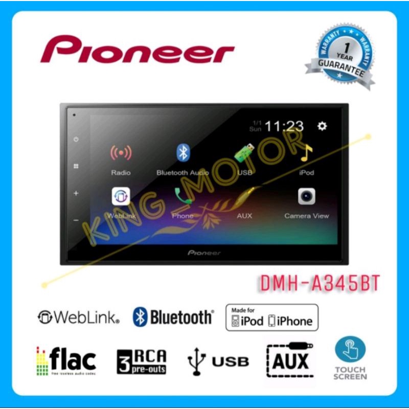 Head Unit 2-Din 6.8 inch Pioneer DMH-A345BT (GARANSI RESMI)