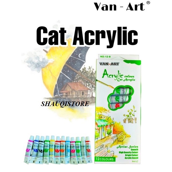 

Cat Akrilik Van-Art/ Acrylic Colour 12 tube warna 9ml