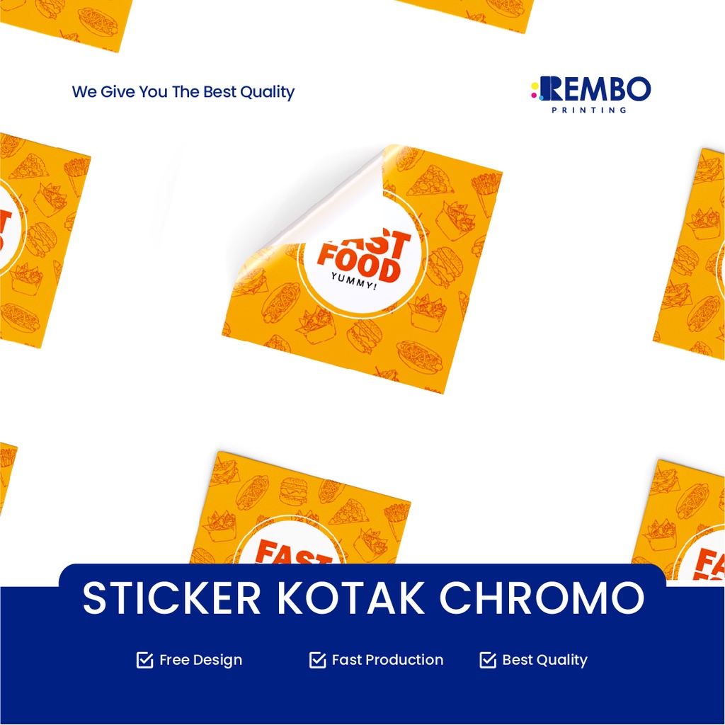 CETAK STIKER KOTAK LABEL MAKANAN STICKER KOTAK KEMASAN PRODUK BOTOL ( Bahan Chromo)