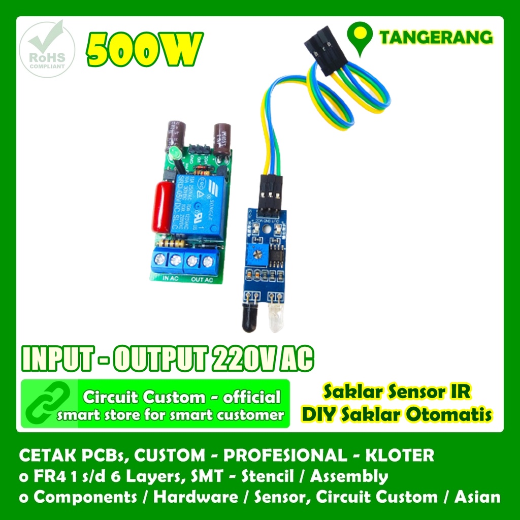 Jual Saklar Sensor Orang Benda Otomatis 220VAC 500W DIY Touchless ...