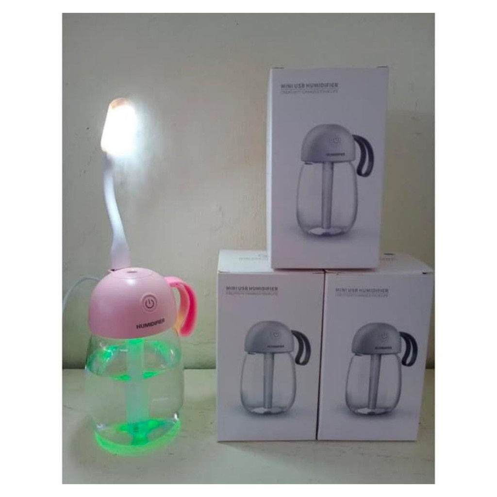 Diffuser Oil / Humidifier / Aroma Terapi - Desain Botol LED Colour 300mL -PINK