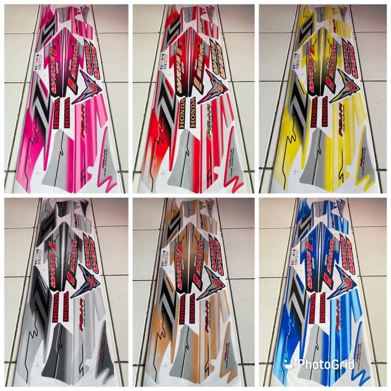Striping Stiker Variasi Thailand Motor Honda Supra X 125 Lama - Wave 125 v2