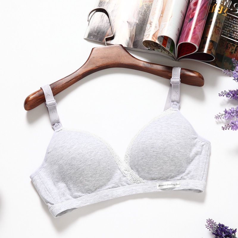 Menyusui Bra Katun Bersalin Menyusui Pakaian Dalam Nirkabel Push Up Bra Y1007