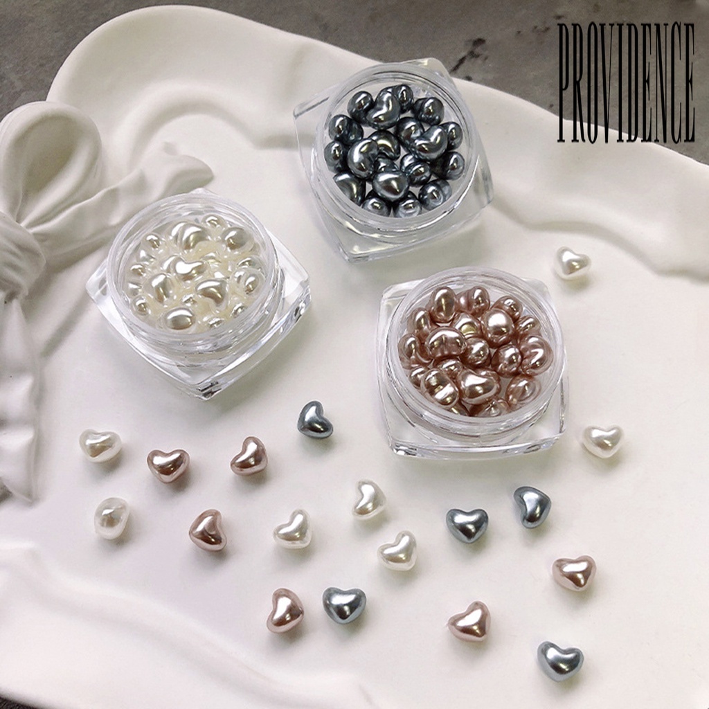 Providence 1 Kotak Mutiara Imitasi Bentuk Hati Untuk Dekorasi Nail Art DIY