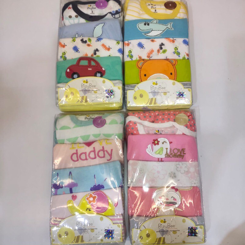 Bizy Bee Bodysuits isi 5 Motif RANDOM