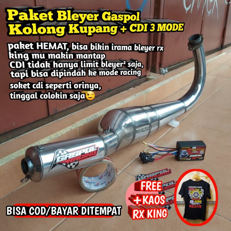 [ MURAH ] PAKET Blayer Murah Knalpot Kolong Kupang Poles plus CDI 3 MODE untuk Mesin Standar RxKing