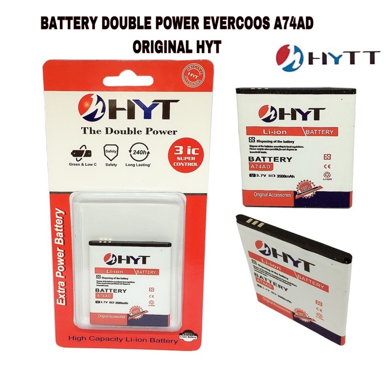 BATTERY DOUBLE POWER EVERCOSS A74A/D ORIGINAL HYT