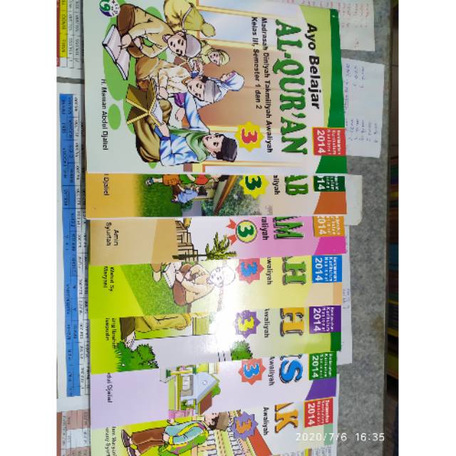 PAKET BUKU MDTA KELAS 3 KURNAS 2014 TUJUH MATA PELAJARAN