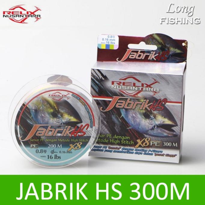 Senar Pancing PE Relix Nusantara JABRIK HS X8 300 Meter