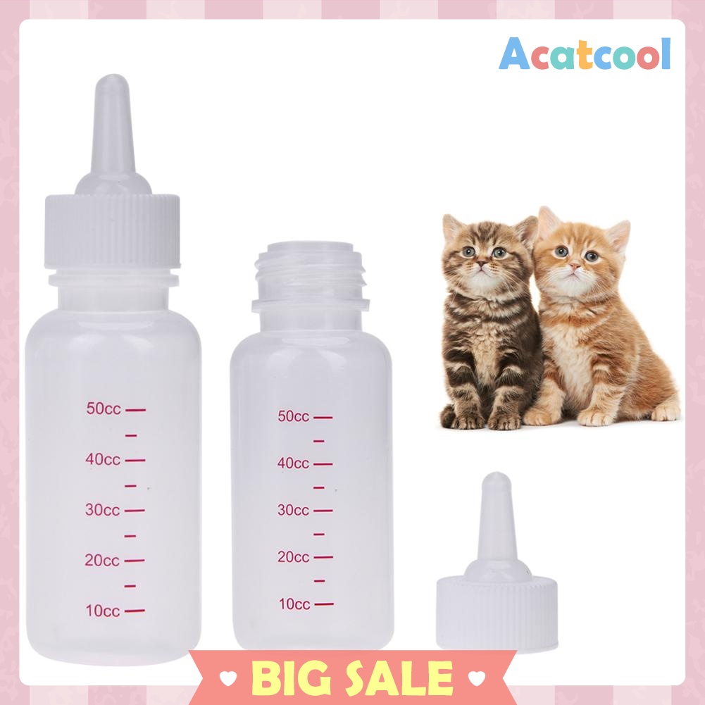 50ml Puppy Kitten Feeding Bottle Pet Dog Cat Transparent Silicone Feeder