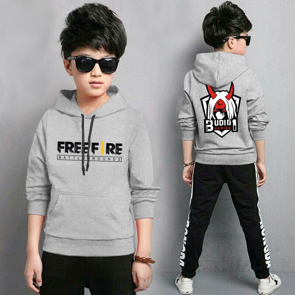 Hoodie Anak Free Fire Budio Anak Gaming Bahan Fleece Tebal /Jaket Anak Laki Laki/Jaket Anak Terbaru/4-11 TAHUN(FLAVA_STORE)