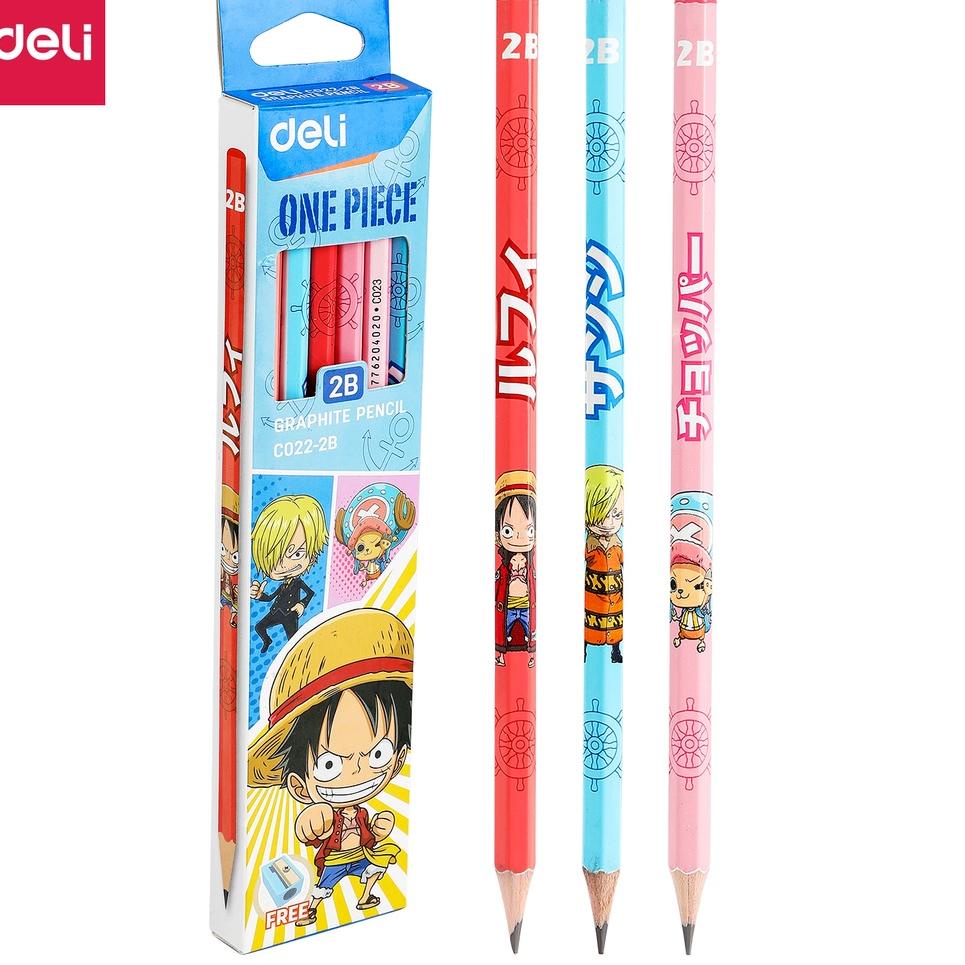 

Harga Spesial z66✳ Deli One Piece Graphit Pencil / Pensil Kayu Grafit 2B Lucu Kartun One Piece Free Rautan Box / Tube EC02X-2B