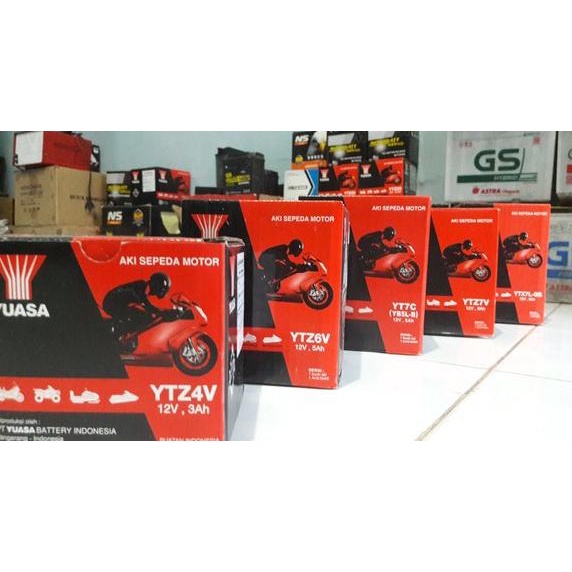 Aki motor Honda Beat Fi Vario 110 Scoopy Supra X 125 YUASA YTZ4V YTZ5S Aki Kering