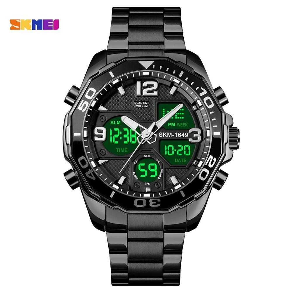 SKMEI Jam Tangan Analog Digital Pria Stainless Steel - 1649 Murah