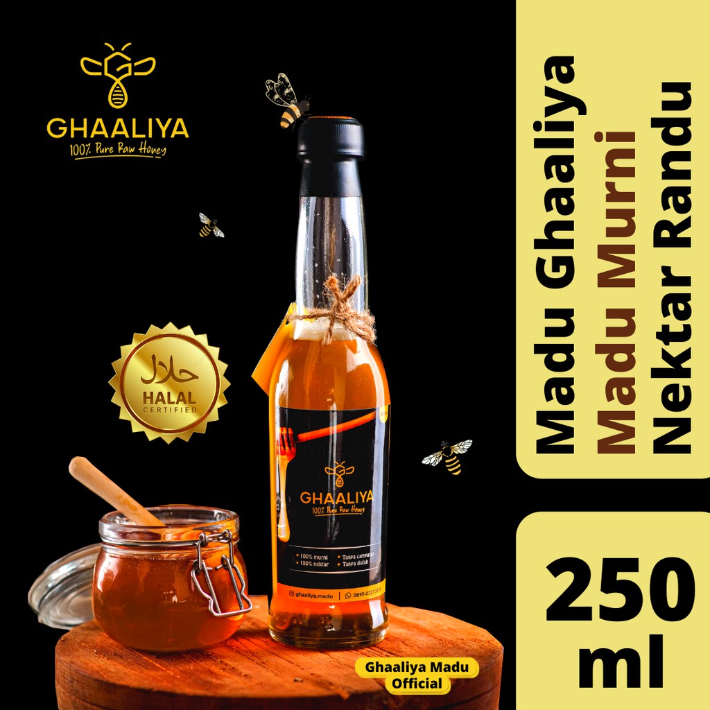 

Madu Murni Nektar RANDU Asli Hutan 250ml Madu Ghaaliya 100% Alami Pure Raw Honey Premium Original