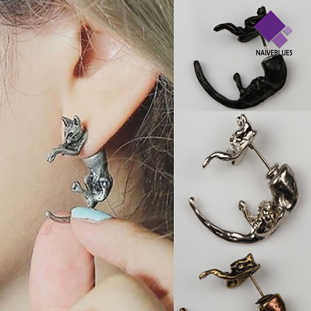 1pc Anting Stud Bentuk Rubah Bahan Alloy Untuk Wanita